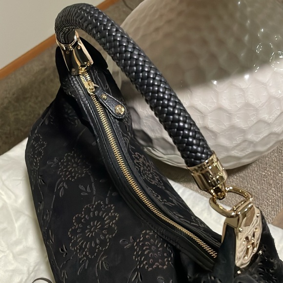 Cole Haan Melanie Black Suede Hobo